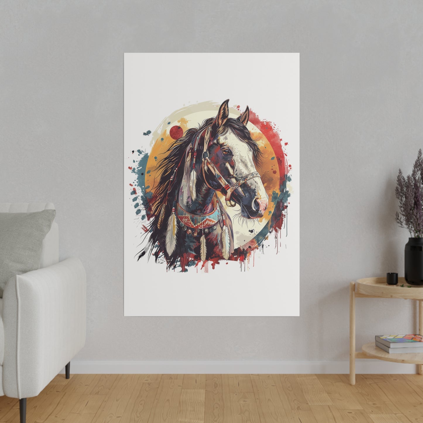 "Native Horse" Matte Canva