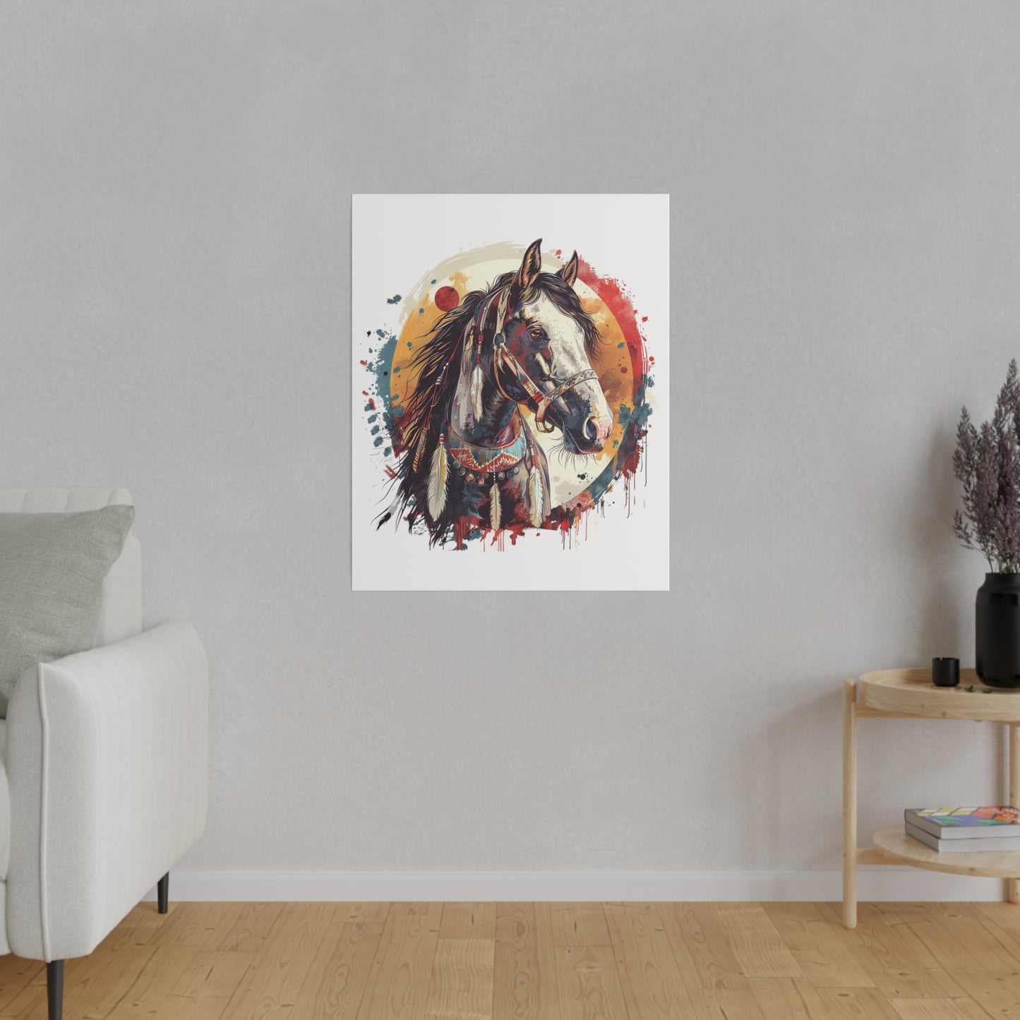 "Native Horse" Matte Canva