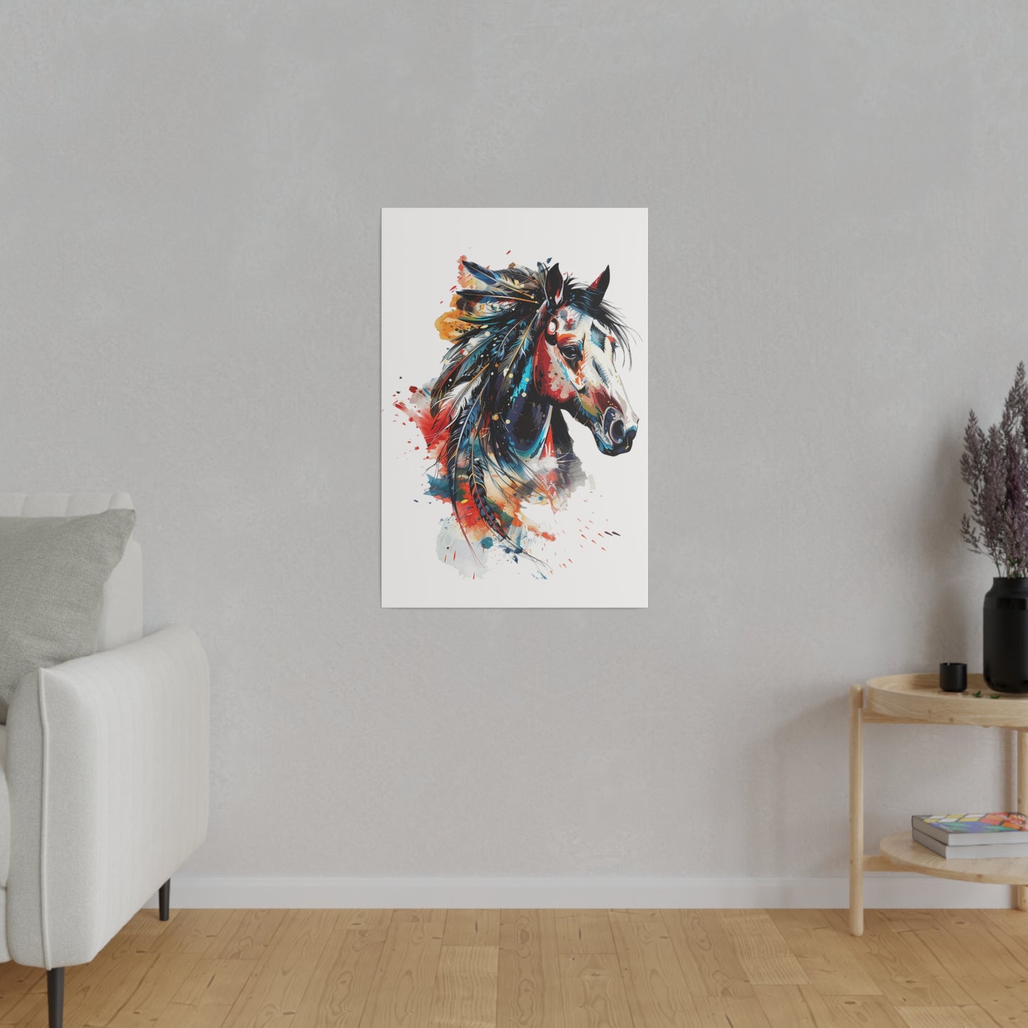 "Horse Drawing" Matte Canva