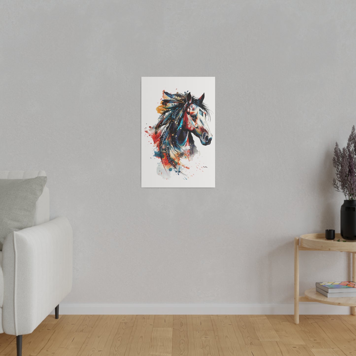 "Horse Drawing" Matte Canva