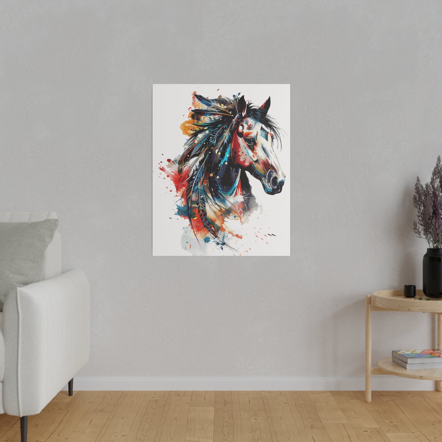 "Horse Drawing" Matte Canva