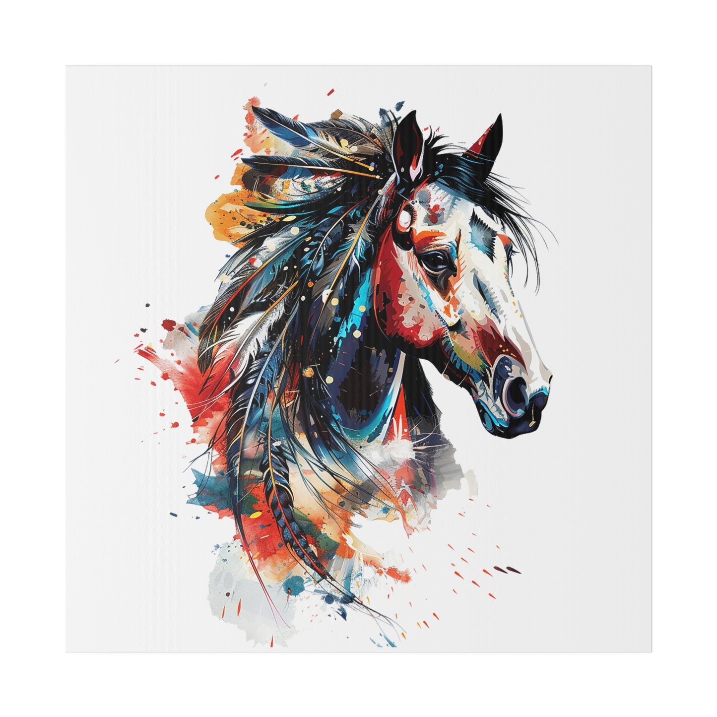 "Horse Drawing" Matte Canva