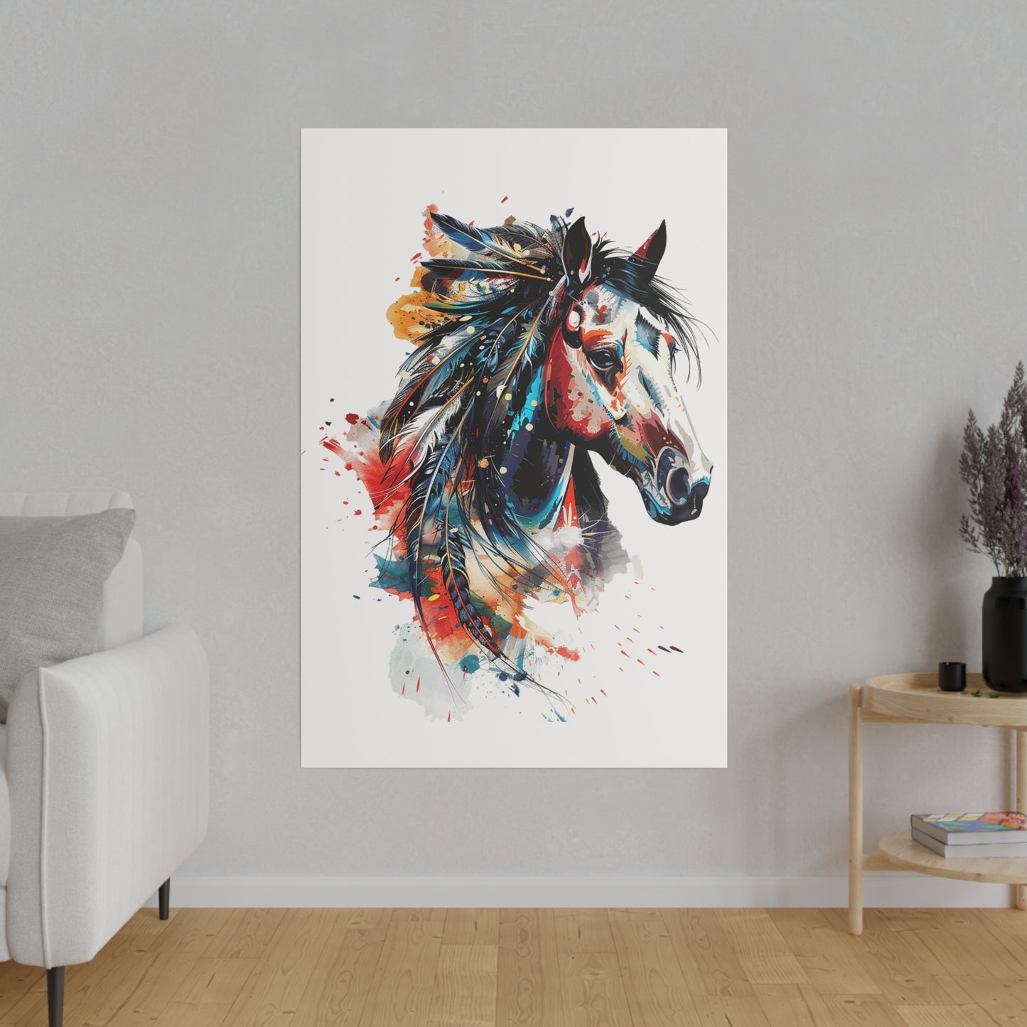 "Horse Drawing" Matte Canva