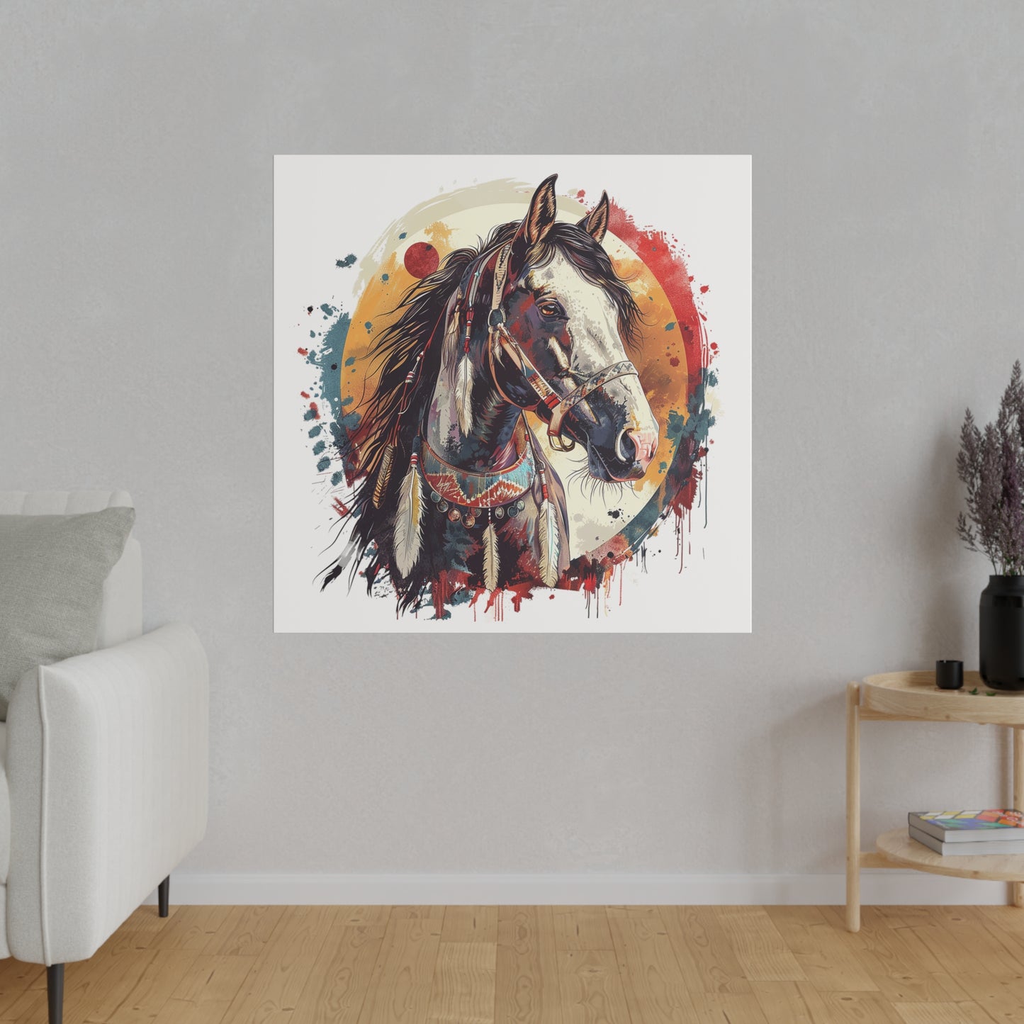 "Native Horse" Matte Canva