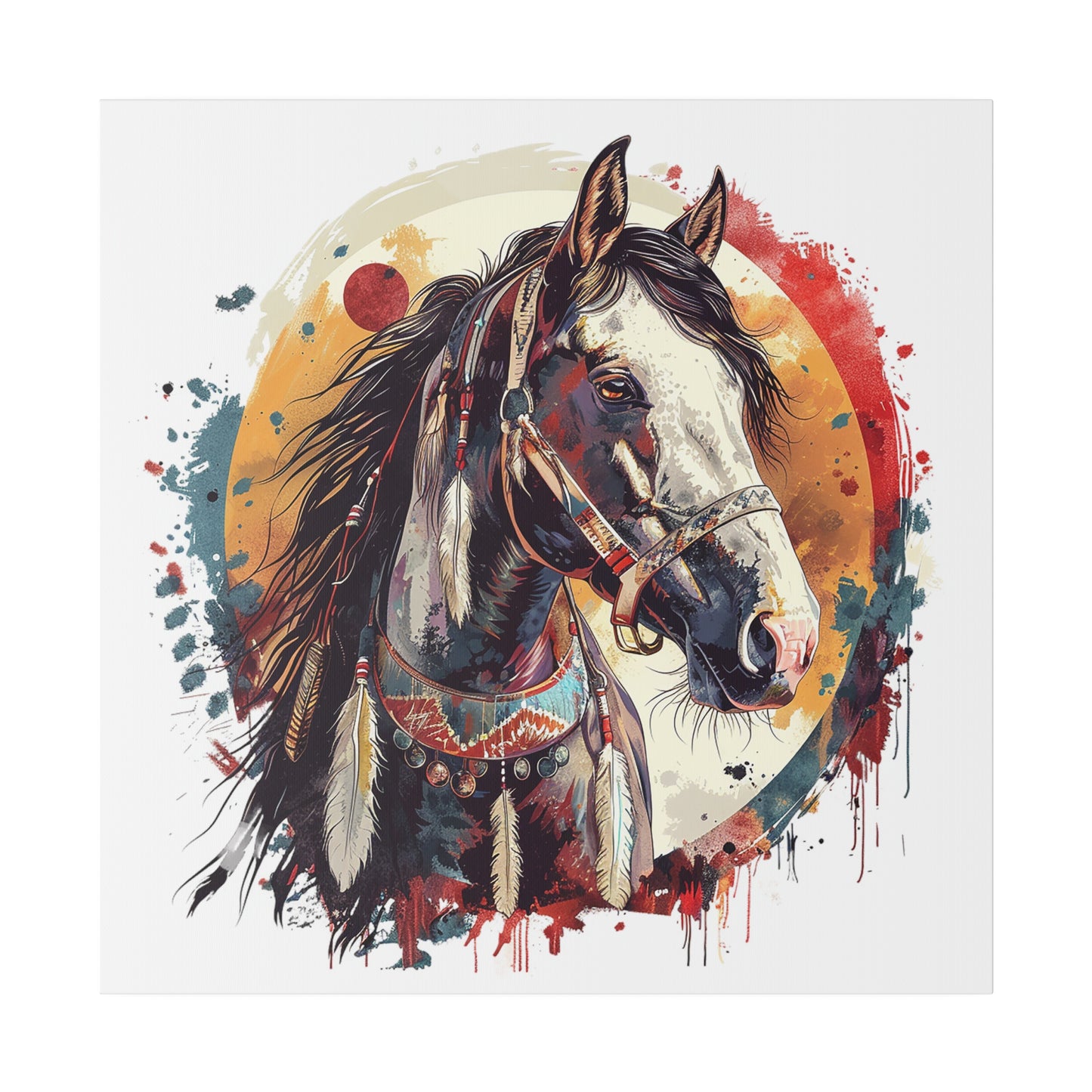 "Native Horse" Matte Canva