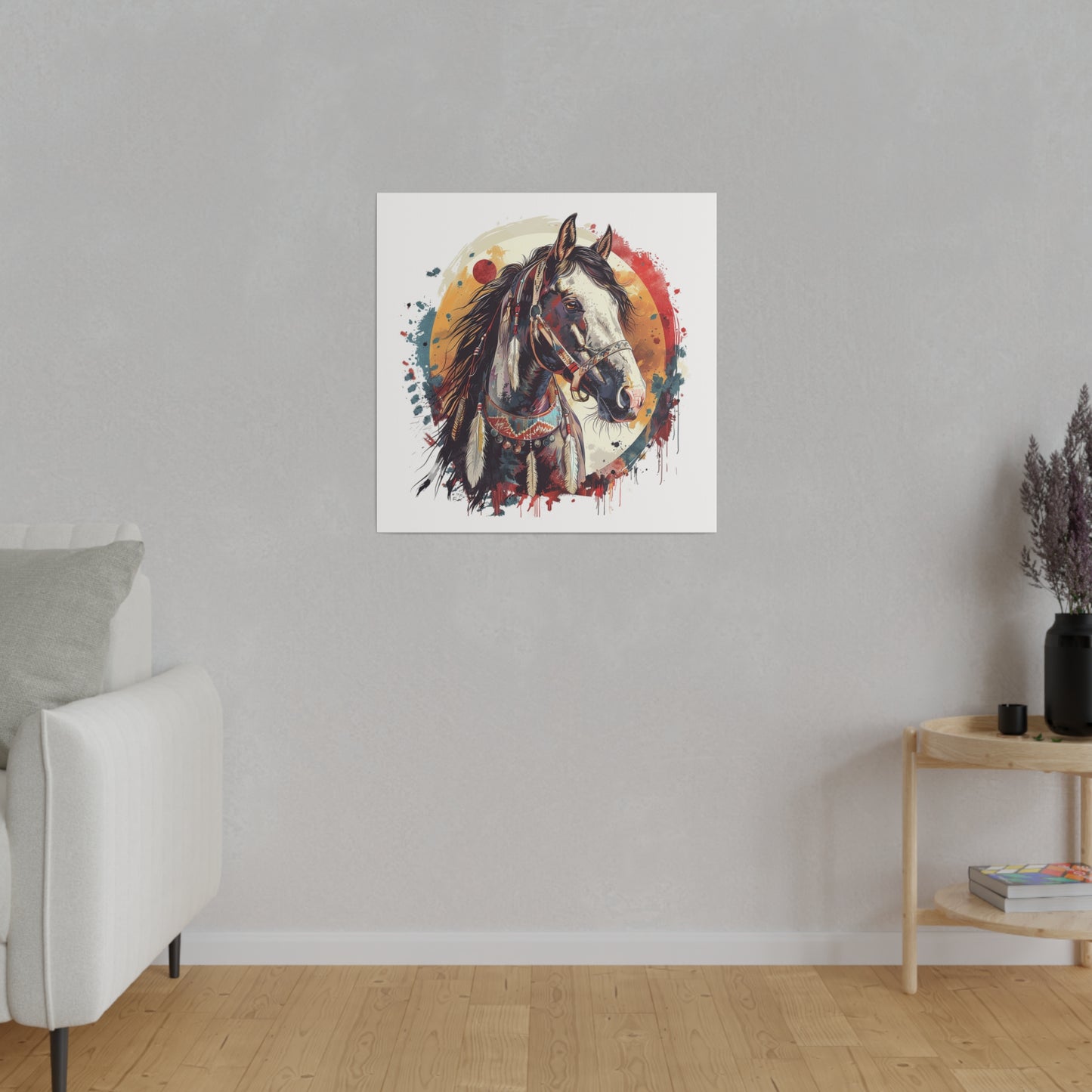 "Native Horse" Matte Canva