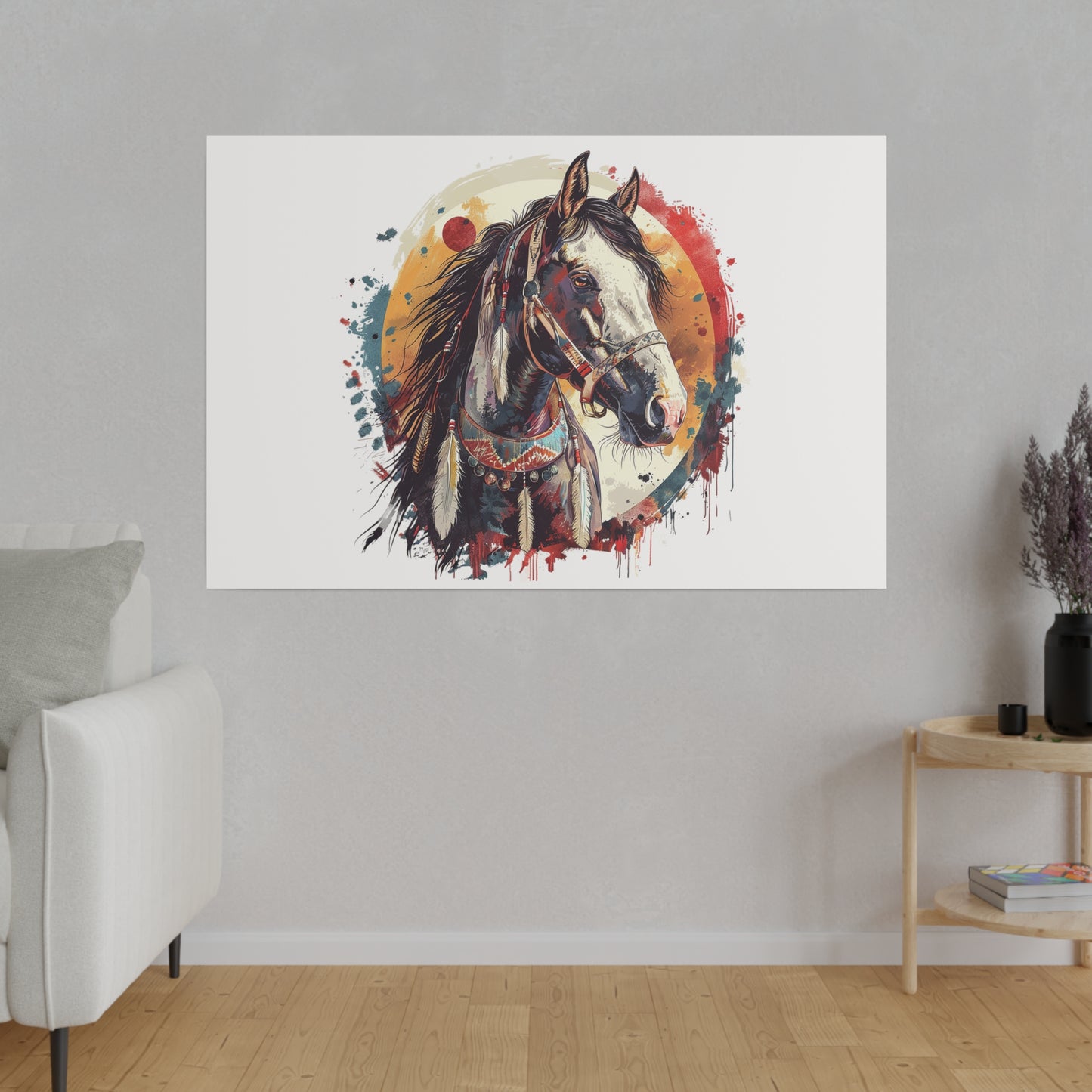 "Native Horse" Matte Canva