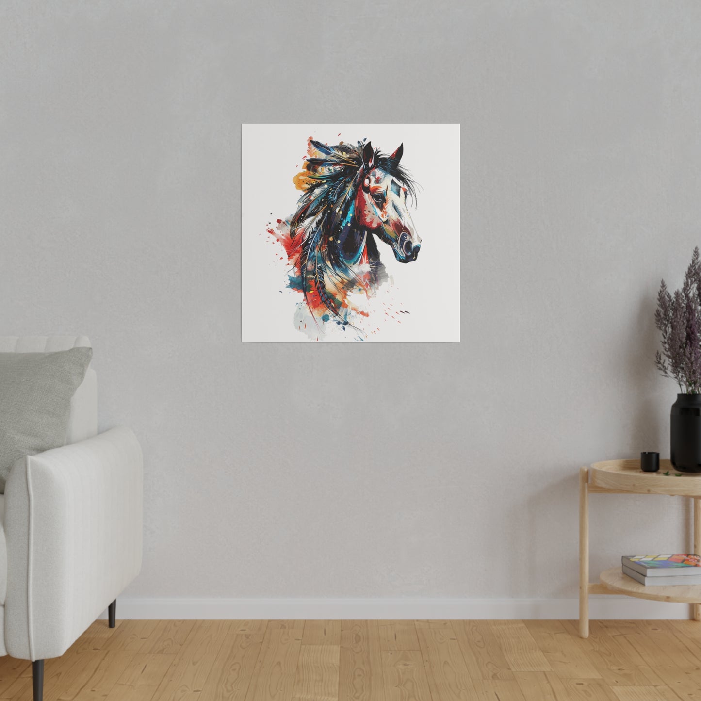 "Horse Drawing" Matte Canva