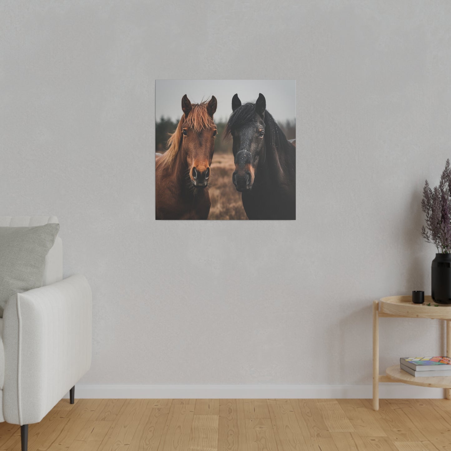 "Looking Horses" Matte Canva