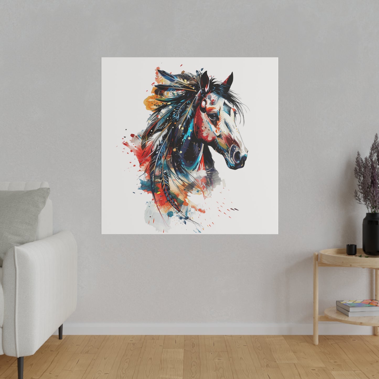 "Horse Drawing" Matte Canva